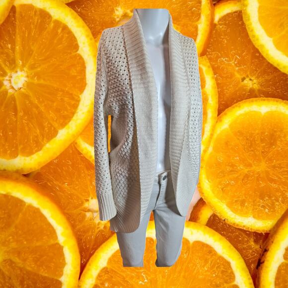 Converse One Star Women's White Cotton Open-Knit Open Front Cardigan Size L‎ - Picture 1 of 8